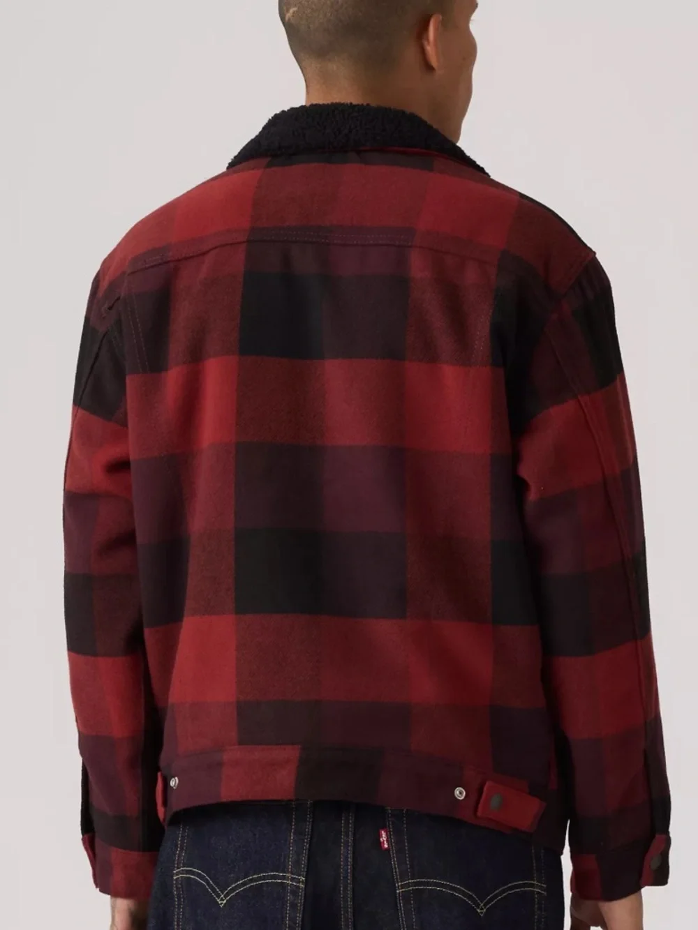 Levi’s Size XXL Relaxed Fit Sherpa Plaid Trucker Jacket - Picture 2 of 6